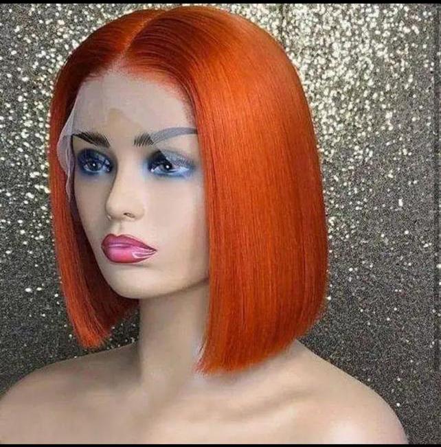R&D ginger red blonde orange color virgin Brazilian human hair lace Front